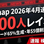 【2026年速報】Snap 1000人レイオフ｜AI新コード65%・$5億削減