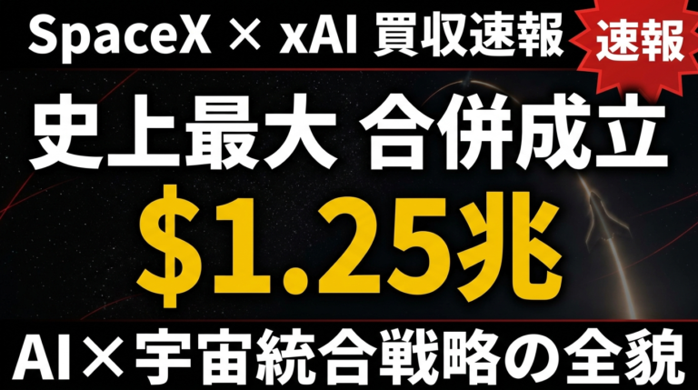 【2026年速報】SpaceX×xAI $1.25兆合併完全解説｜Grok・Tesla・Starlink・Neuralinkが一体化するマスクのAI統合戦略と日本企業への示唆