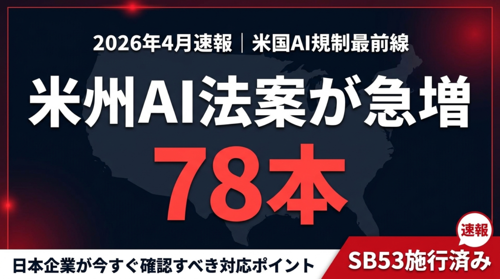 米州AI透明性法案2026｜SB53・コロラド・NYの規制