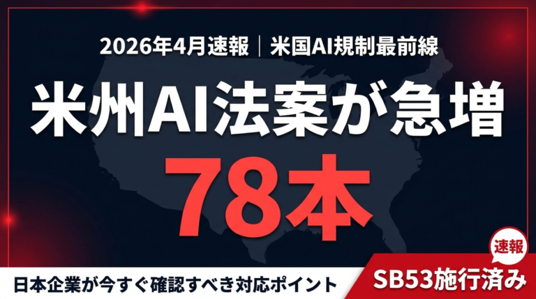 米州AI透明性法案2026｜SB53・コロラド・NYの規制