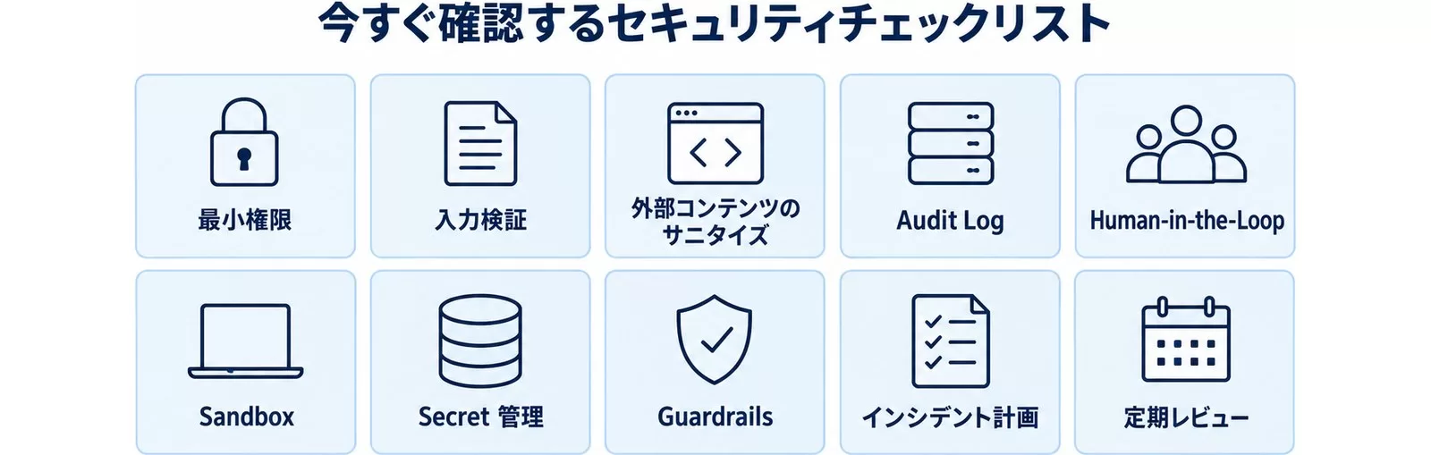 AIエージェントのセキュリティチェックリスト10項目