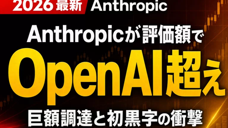 Anthropicが評価額でOpenAIを超え首位になったことを示すニュースサムネイル