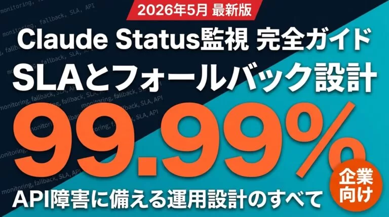 Claude Status監視＆SLA設計｜自動フォールバック早見表【2026】