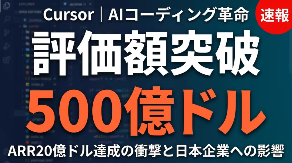 【2026年5月】Cursor 50億ドル評価｜ARR20億ドル達成の衝撃