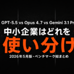 【2026年5月最新】GPT-5.5 vs Claude Opus 4.7 vs Gemini 3.1 Pro｜中小企業はどれを選ぶ？