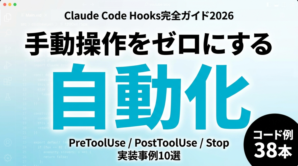 Claude Code Hooks完全ガイド2026｜PreToolUse実装