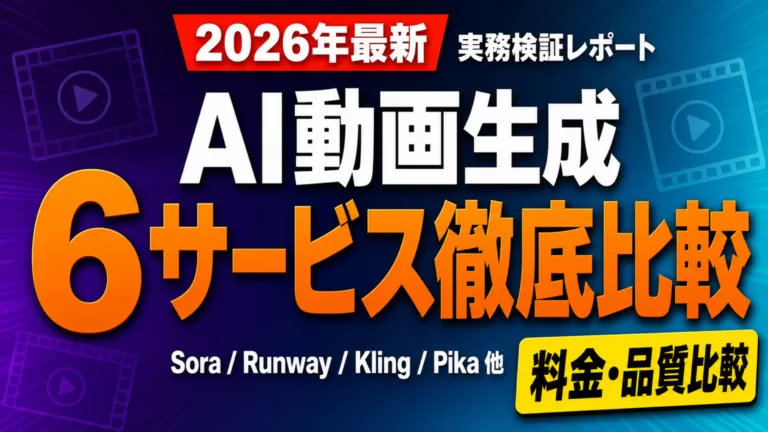 AI動画生成 6サービス徹底比較 サムネ