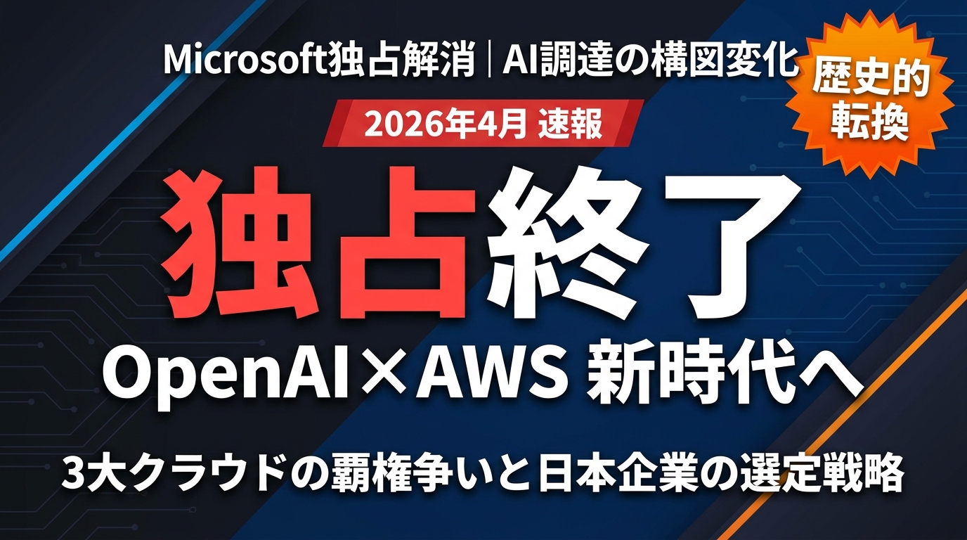 2026年5月】OpenAI×AWS提携｜Microsoft独占終了の意味 ｜ 株式会社