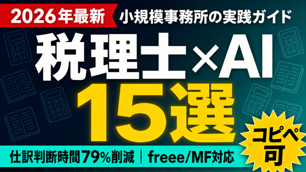 税理士×AI 15選 — 仕訳判断時間79%削減｜freee/MF対応