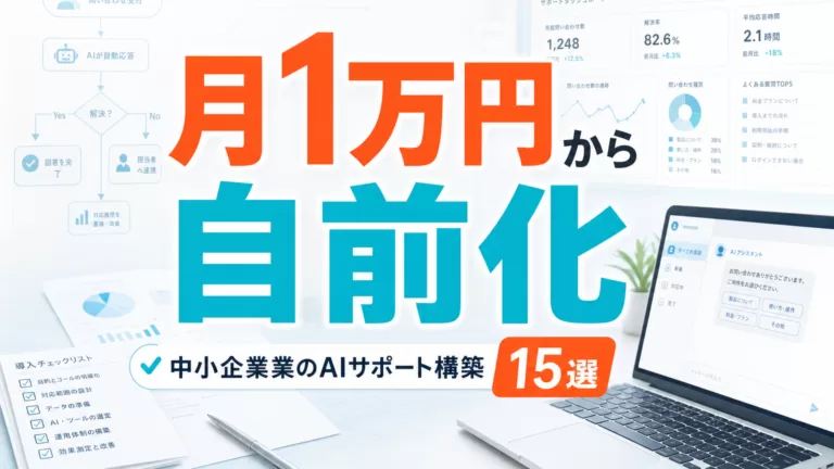 【2026年最新】中小企業AIサポート構築15選|月1万円から自前化 サムネイル