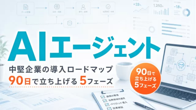 中堅企業のAIエージェント導入ロードマップ|90日で立ち上げる5フェーズ サムネイル