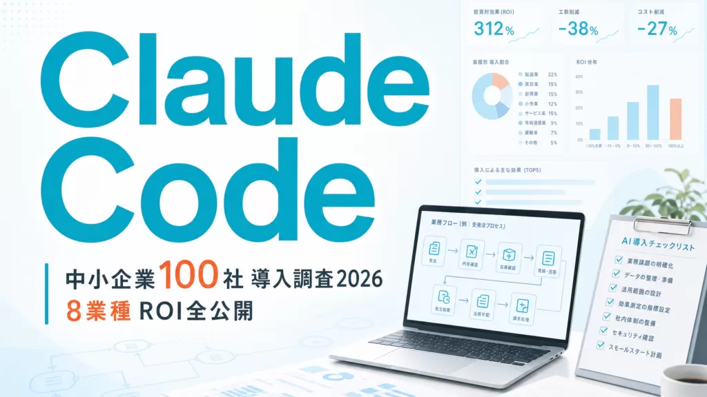 中小企業100社Claude Code導入調査2026｜8業種ROI全公開 サムネイル