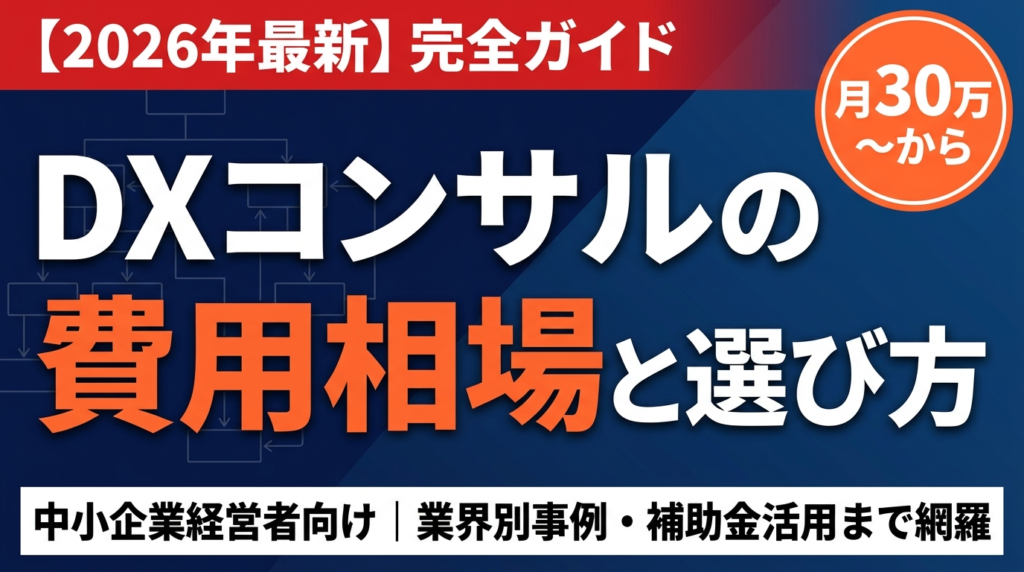 【2026年最新】DXコンサル完全ガイド｜費用・選び方・成功事例