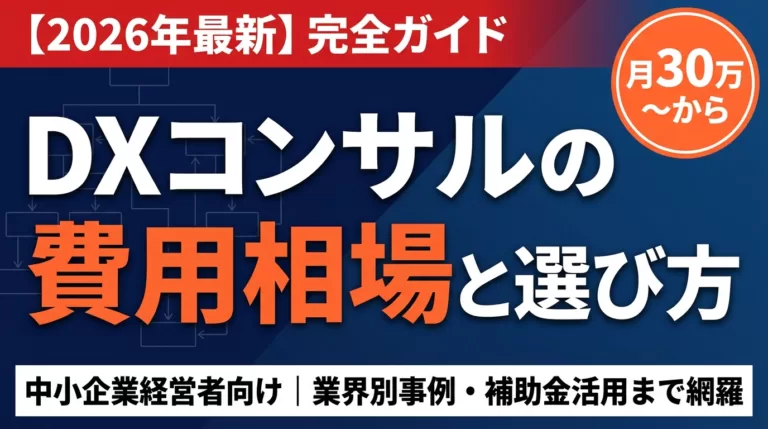 【2026年最新】DXコンサルの費用相場｜月30万〜600万円の内訳