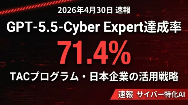 【2026年4月速報】GPT-5.5-Cyber完全解説｜TAC申請・活用法