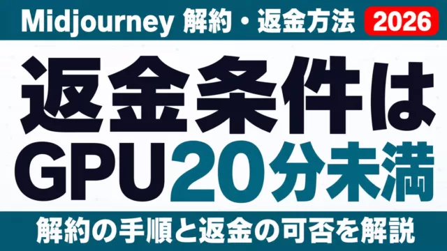 Midjourneyの解約・返金方法｜GPU20分未満が返金条件【2026】