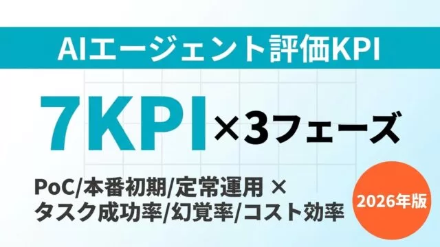 【2026年最新】AIエージェント評価KPI完全ガイド｜7指標×3フェーズ