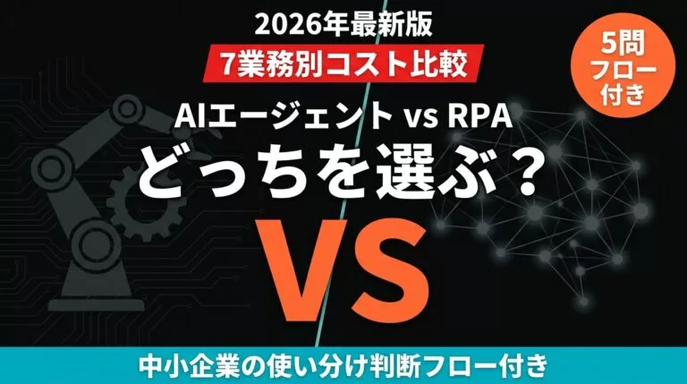 【2026年最新】AIエージェント vs RPA 使い分け判断｜7業務コスト比較