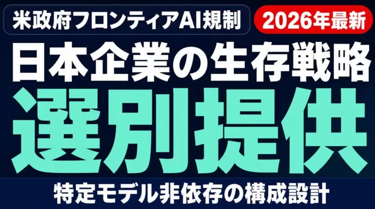 【速報】米政府がフロンティアAI選別提供を開始|日本企業の構成戦略