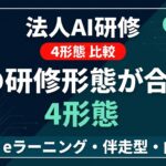 法人AI研修の4形態を比較｜集合・eラーニング・伴走・内製の選び方【2026】