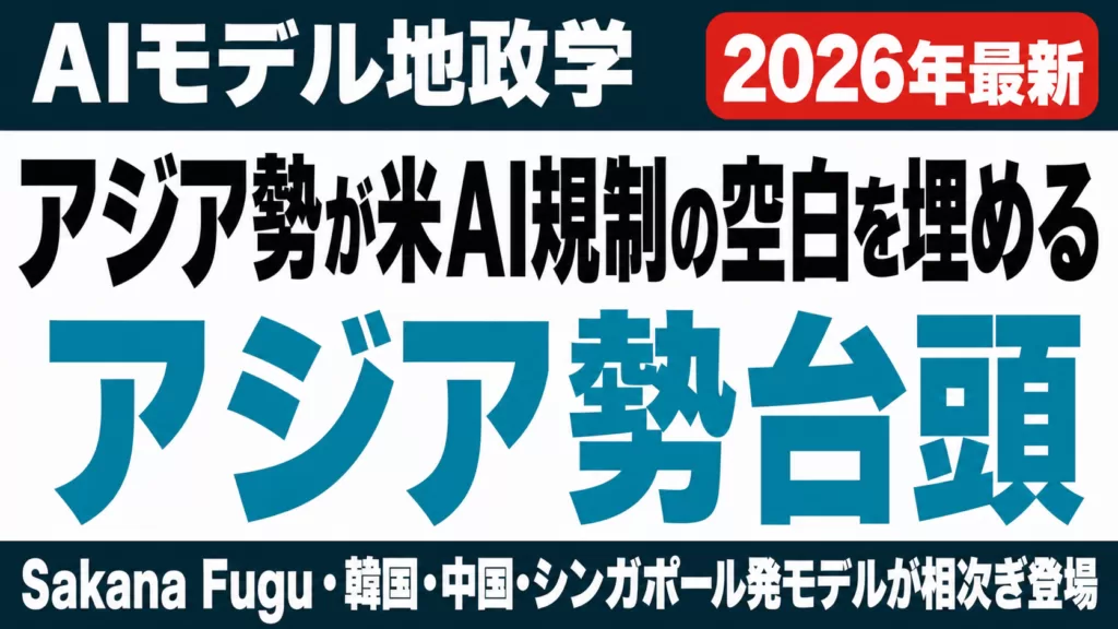 アジア勢が米AI統制の空白を埋める｜Sakana Fugu等を比較【2026】