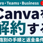 【2026年最新】Canvaの解約・返金方法｜契約経路別の完全手順