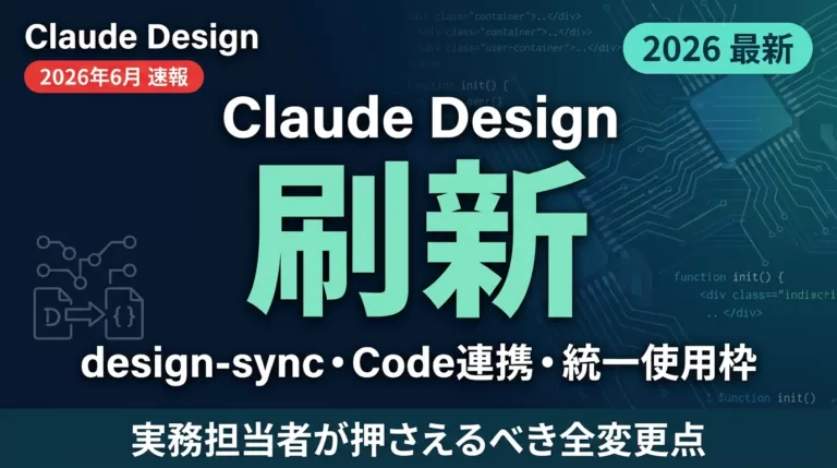 【速報6月】Claude Design刷新|Claude Code連携機能の全貌