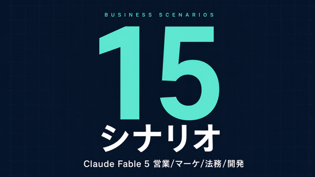 Claude Fable 5 業務別活用シナリオ15選|営業/マーケ/法務/開発【2026年】