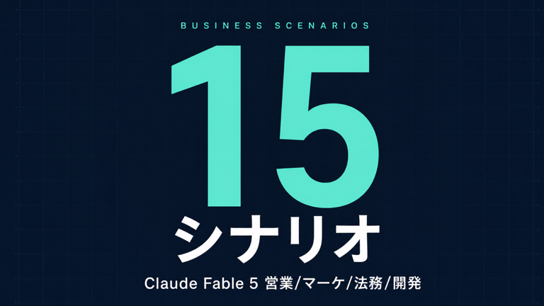 Claude Fable 5 業務別活用シナリオ15選|営業/マーケ/法務/開発【2026年】