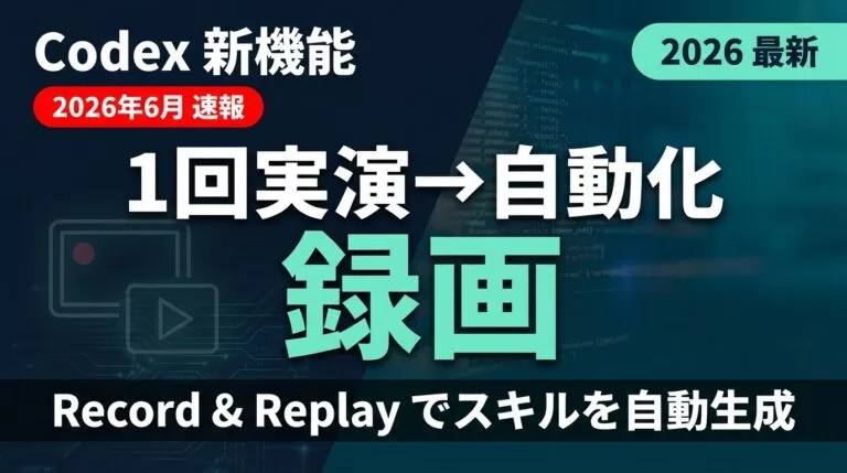 【速報】Codex Record & Replay｜作業1回録画でスキル自動化