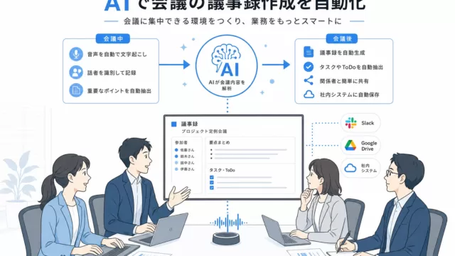 【2026年最新】生成AIで議事録を自動化する方法｜プロンプト5選と導入手順