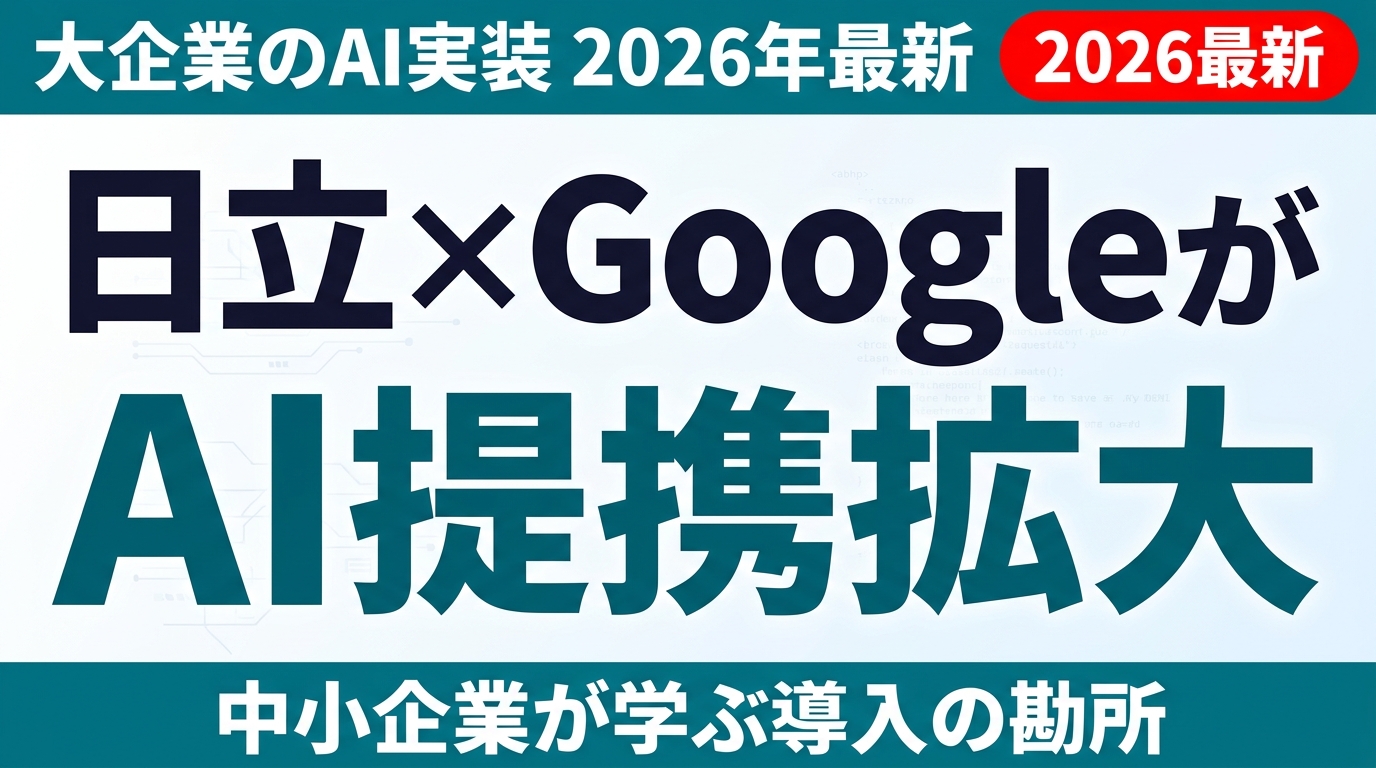 日立×Google CloudがAIで協業拡大｜大企業の「現場AI実装」に中小企業