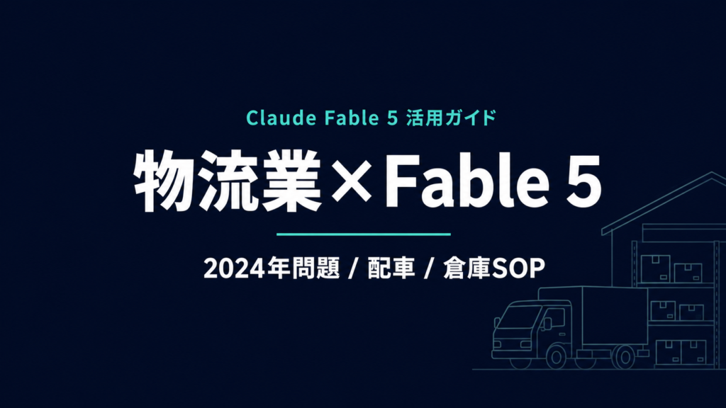 Claude Fable 5 物流業 活用ガイド｜2024年問題と現場文書【2026年】