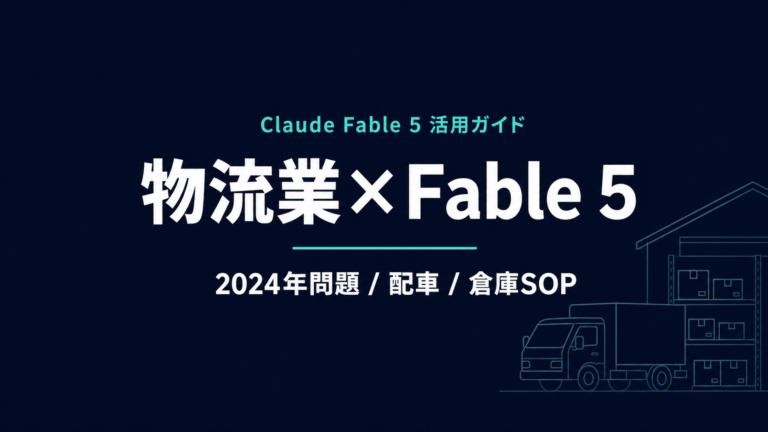 Claude Fable 5 物流業 活用ガイド｜2024年問題と現場文書【2026年】