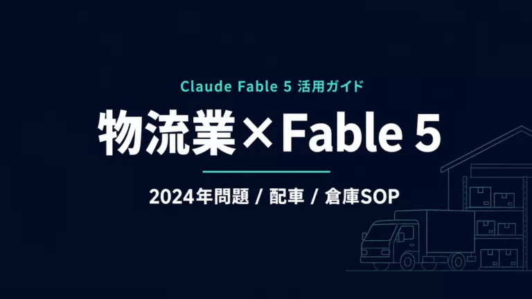 Claude Fable 5 物流業 活用ガイド｜2024年問題と現場文書【2026年】