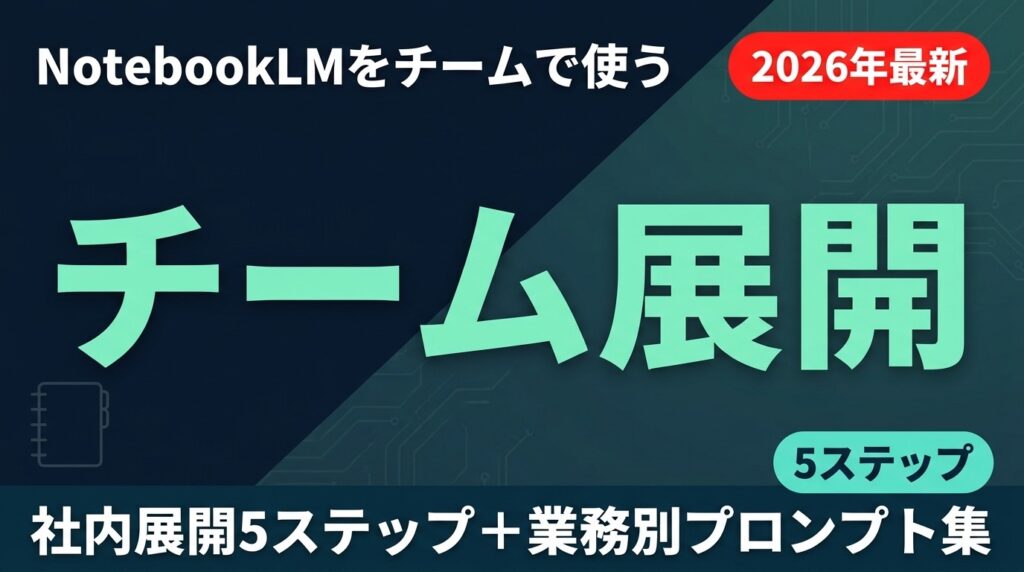 NotebookLMをチームで活用する方法 2026年最新ガイド