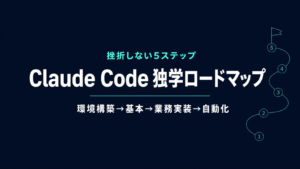 Claude Code 独学ロードマップ｜挫折しない5ステップ【2026年】