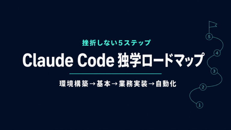Claude Code 独学ロードマップ｜挫折しない5ステップ【2026年】