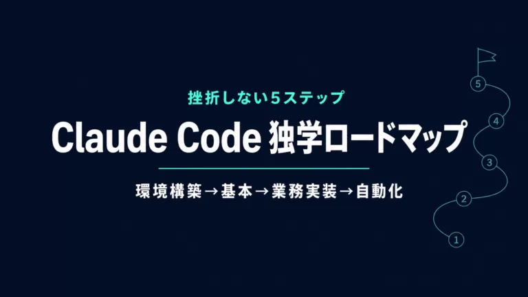 Claude Code 独学ロードマップ｜挫折しない5ステップ【2026年】