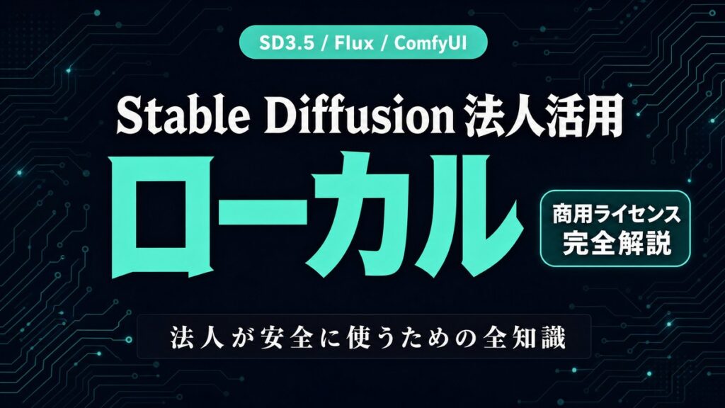 Stable Diffusion 法人活用ガイド|無料/ローカル/Webサービス比較【2026年】
