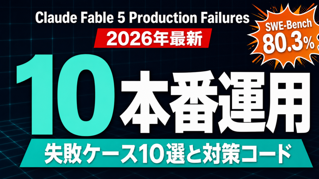 Claude Fable 5 失敗ケース10選｜本番対策コード【2026年】