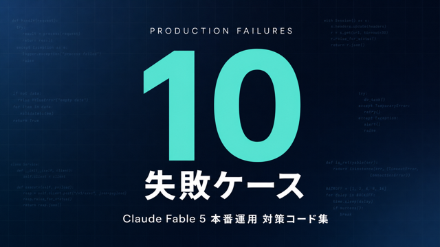 Claude Fable 5 失敗ケース10選｜本番対策コード【2026年】