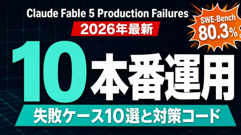 Claude Fable 5 失敗ケース10選｜本番対策コード【2026年】