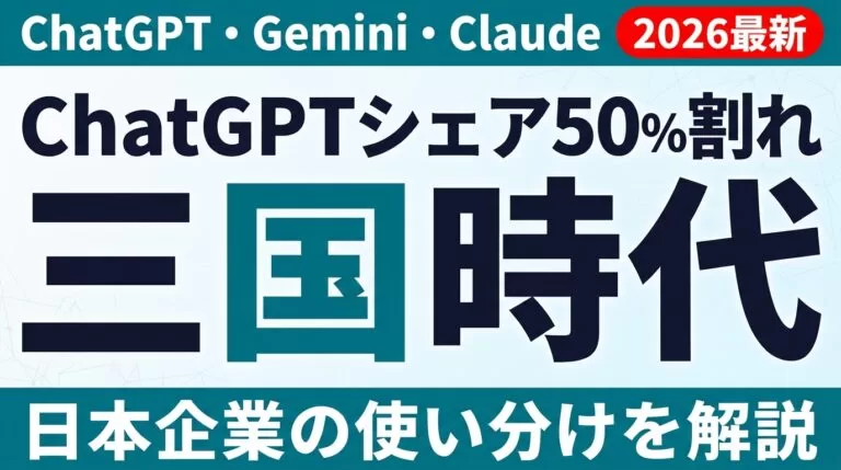 ChatGPTシェアが初の50%割れ｜生成AI「三国時代」で日本企業はどう使い分けるか【2026年6月版】