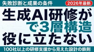 生成AI研修が「役に立たない」本当の理由と成果を出す条件【2026年】
