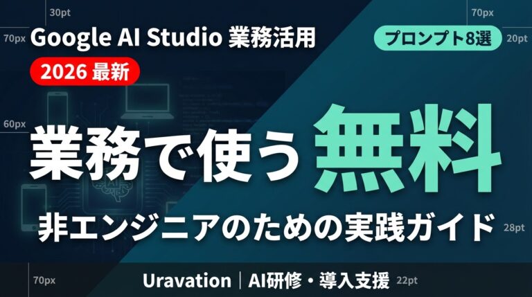 【2026年最新】Google AI Studio｜非エンジニアの業務活用ガイド