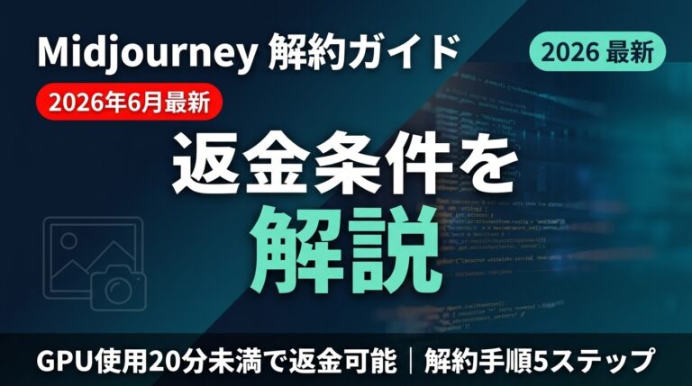 【2026年6月最新】Midjourney（ミッドジャーニー）の解約・返金方法｜GPU使用量で変わる返金条件を徹底解説