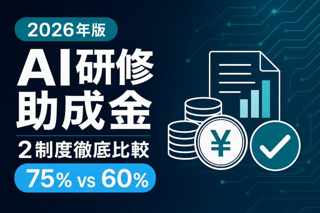 【2026年版】AI研修助成金 2制度徹底比較｜人材開発支援助成金 vs 事業展開等リスキリング 完全早見表