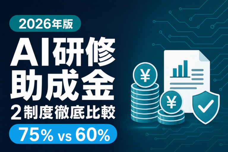 【2026年版】AI研修助成金 2制度徹底比較｜人材開発支援助成金 vs 事業展開等リスキリング 完全早見表