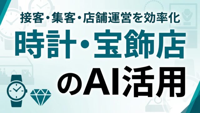 時計・宝飾店のAI活用ガイド｜接客・集客・店舗運営を効率化【2026】
